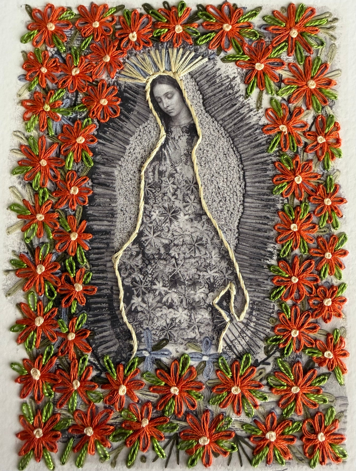 Vírgen Chica. Margaritas anaranjadas