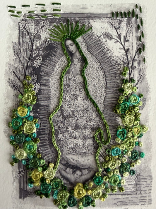 Vírgen Chica. Flores verdes